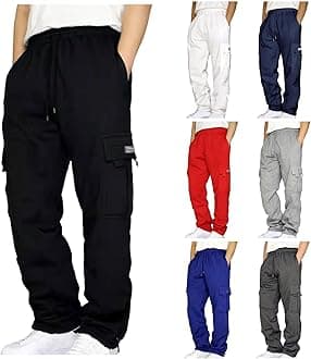 GenericCargo Pants for Men, Streetwear Hip Hop Pants Cargo Joggers Men Casual Active Sports Sweatpants for Men Women Unisex
