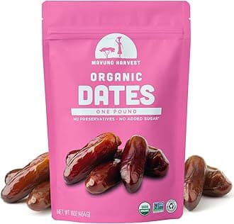Mavuno Harvest Pitted Dates Dried Fruit Snacks | Organic Dried Dates | Healthy Snacks for Kids and Adults| Deglet Noor Dates | No Sugar Added, Vegan, Non GMO | Resealable Bulk Bag | 1 Pound