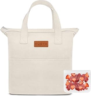 KUBYA Lunch Box for Women, Lunch Bag for Women Men Adult Simple Lunchbox Reusable Lunchbag Insulated Lunch Boxes Large Capacity Cute Lunch Tote Bag, with Food Storage Bags for Work, Office or Picnic