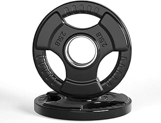 LIONSCOOL 2-Inch Rubber Coated Olympic Grip Plate in Pairs or Single for Strength Training, Weightlifting and Bodybuilding, 2.5-45LBS, One Year Warranty (2.5LB PAIR)