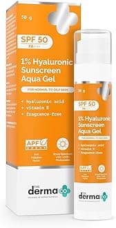 1% Hyaluronic Sunscreen Aqua Gel with SPF 50 & PA++++ | Broad Spectrum UVA/B & Blue Light Protection | Lightweight & Quick Absorbing with Vitamin E | 1.76 Oz/50g