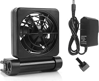 Aquarium Chiller, Fish Tank Cooling Fan System for Salt Fresh Water, 2 Variable Speed, Wide Angle Adjustable (1-Fan)