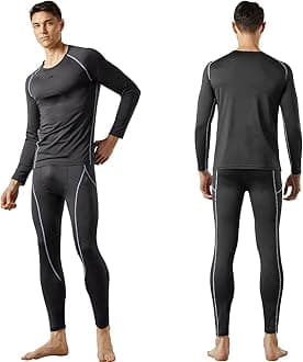MAXHEAT Mens Thermal Underwear Long Johns Set with Fleece Lined