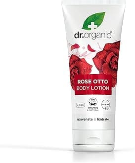 Dr Organic Rose Otto Lotion, Moisturising, Mature Skin, Mens, Womens, Natural, Vegan, Cruelty-Free, Paraben & SLS-Free, Recycled & Recyclable, Organic, 200ml, Packaging may vary