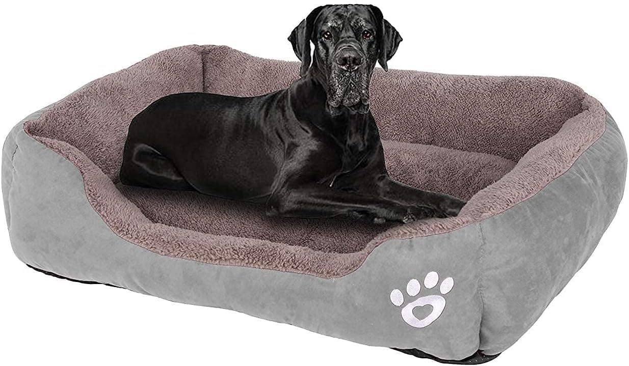 Dog Bed Medium, Warm Soft Comfortable Pet Bed Sofa XL 80*60cm for Medium Dogs Cats Small Pets - Grey
