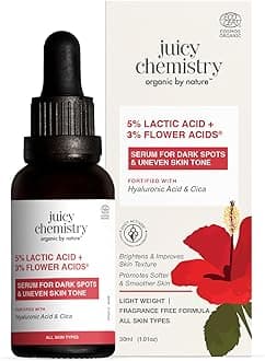 Juicy Chemistry Lactic Acid and Flower Acids Serum, 30 ml, Gentle Exfoliating Serum for Glowing Skin