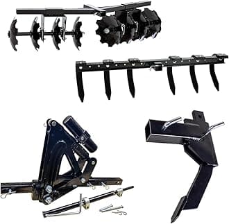 IMPACT IMPLEMENTS® Hydraulic New Soil Kit for ATV, UTV & Tractors - Includes Hydraulic 1-Point Lift, Cultivator, Disc Plow, & Middle Buster