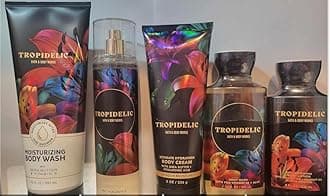 5 Bath Body Tropidelic Ultimate Hydration Body Wash, Daily Nourishing Body Lotion, Fine Fragrance Mist, Shower Gel, Cream, 5-Piece Set Tropidelic