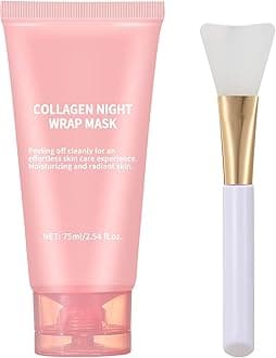 ZCMN Collagen Night Wrapping Mask for Face, Hydrolyzed Collagen Peel Off Facial Mask, Smooth & Tight Skin, Reduce Fine Lines & Dullness, Sensitive Skin Care For All Skin