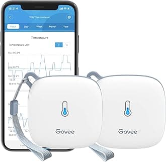 WiFi Temperature Sensor H5179, Smart Hygrometer Thermometer with App Notification, 2 Years Data Storage Export, Remote Monitor for Room Greenhouse Incubator Wine Cellar, 2 Pack