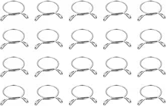 uxcell Fuel Line Hose Clips, 20pcs 22mm ID Fit 23.5-24mm OD Hose 304 Stainless Steel Water Pipe Air Tubing Spring Hose Clamps for Motorcycle Scooter