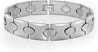 Urban Jewelry Men’s Tungsten Carbide Link Bracelet Collection – 8.3–8.5" Length, 10 mm Heavy Chain, Cross, Track, Box & Wheat Styles, Scratch & Tarnish Resistant, Secure Snap‑Lock, Gift Box, 8.5 Inch