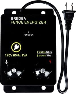 2-Mile Electric Fence Energizer for Preventing Wild Animals Intruding 8 Acres Output Voltage 5000 V 0.1Joule