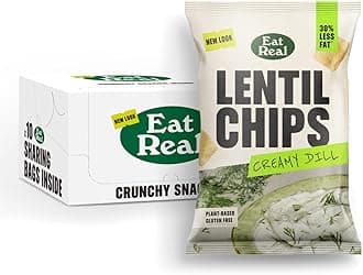 Lentil Crisps, Creamy Dill, 10 X 95g, Gluten-free Crisps Multipack, Vegan-Friendly, Healthy Snacks, 30% Less Fat, Chip Snacks