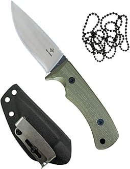 Fixed Blade, 3D Micarta Scales, EDC With Kydex Sheath, Ideal for Skinning, Survival, Camping, Hunting & Outdoors, Tactical Full Tang Knife (B_005)