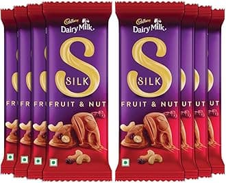 Cadbury Dairy Milk Silk Fruit & Nut Chocolate Bars, 51 g (Pack of 8)