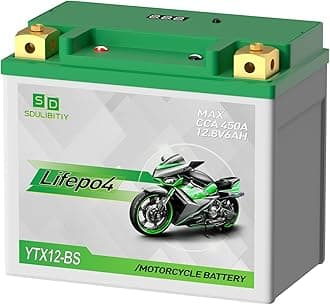 Motorcycle Battery YTX12-BS | Lithium Powersports Battery 12.8V 6Ah 400CCA LiFePO4 Engine Start Battery Compatible ATV, UTV, Scooter, Snowmobile, 4 Wheeler
