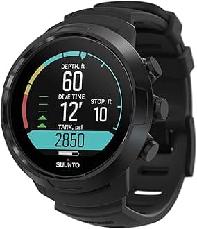 SUUNTO D5 Dive Computer, Dive Watch, Digital Compass, Long Operation, Maximum Operation Depth of 328.4 ft (100 m), 5 Dive Modes, Tank Pressure Display, Genuine Japanese Product (All Black)