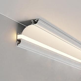 Crown Molding Ceiling Decor LED Indirect Lighting, Indirect Lighting Molding Diffuser for Ceiling Floor Wall, Wall Washer Profile Veil Frames/Skirting Line,Warm Light,1m(39.37in) B
