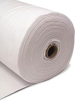 Acrylic Felt Fabric 60 Inch 150cm Wide - Sewing Craft Material - Black, White, Yellow, Green, Brown, Orange, Grey, Blue, Red, Pink, Purple - Felt Sheets for Crafting & Decorations(White, 5m)