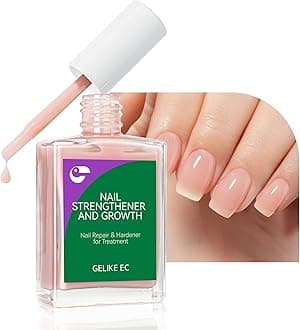 gelike ec Protein Nail Strengthener and Growth Polish: Nude Blush 15ml 6 in 1 Natural Nail Hardener Extra Strong and Growth - Nail Polish Hardener for Weak and Damaged Nails