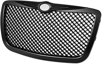 7422447399388 Compatible With 2004 2005-2010 Chrysler 300 / 300C Matte Black Mesh Front Bumper Grill Grille