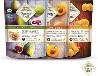 Organic Dried Fruit Assortment - Dates, Figs & Apricots Variety, 3 Bags (15 Individual Portion Packs) | No Preservatives, No Sugar Added | ORGANIC, NON-GMO, VEGAN, HALAL, KOSHER
