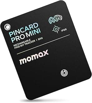 Wallet Tracker Smart Finder - Rechargeable Slim Bluetooth Key Tracking Card with 1-Year Battery, Apple Find My (iOS Only), Item Locator for Luggage Tag, Suitcase, Passport, Backpacks, Mini Size