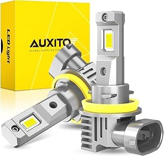 AUXITO H11 H8 H16 LED Fog Light Bulbs, 600% Brightness 6500K Cool White Driving Fog lights, 1:1 Mini Size Front Fog Lamps, Non-polarity, Play and Plug (Pack of 2)
