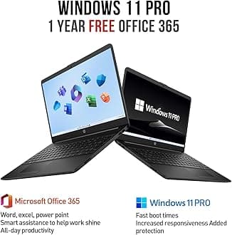 HP 15.6 Laptop Computer, Business Laptop 15 Inch HD, Intel Pentium Silver N5030 Quad Core, 8GB RAM, 512GB SSD, 1-Year Office 365, Windows 11 Pro Laptop, Ethernet Port, Numeric Keyboard, USB-C