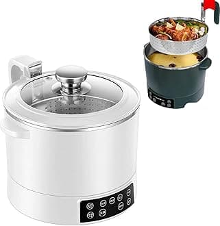 Low Sugar Rice Cooker,with Low Carb Rice Steamer Basket,3L Lifting Sugar Removal Rice Cooker,110V Electric Rice Cooker with Fast Heating Speed,5 Speed Adjustable,Touch Control for Family Use (White)