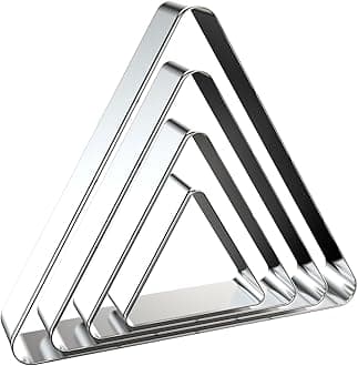 Triangle Cookie Cutter Set - 5 inch, 4 inch, 3 inch, 2 inch - 4 Piece Geometric Frame Plaque Cookie Cutters Shapes Molds - Stainless Steel