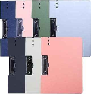 A4 Binder Clip Boards Punchless with Spring Action Clamp Strong Clips File Folder Clipboards Bulk Office Commercial School Documents Folder Binders Clip for Letter or A4 Size,7 Colors