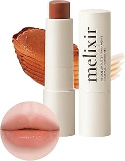 Melixir (Official) Vegan Lip Butter #12 Caramel (12 Colors), Tinted Lip Cream, Natural Color, Smooth Application, Shea Butter-infused Moisturizing Lip Care, For Sensitive and Dry Lips, Bee-free