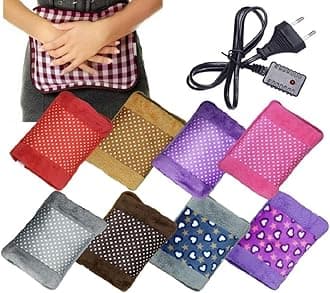 N M Z Portable Rechargeable Electric Heat Hot Water Bag with Soft Velvet Cover, Ideal for Warm Your Hands Pain Relief Muscle Relaxation and Comfort Use and As Pillow (Multicolour)