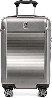 Travelpro Platinum Elite TSA Lock Hard Shell Case with Swivel Wheels, Polycarbonate Suitcase, Metallic Sand, Carry-on 21-Inch, Platinum Elite Hard Case with Swivel Wheels, TSA Lock, Hard Shell