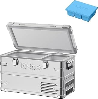 APL35 12 Volt Car Refrigerator, 37 Quart (35 Liter) Light Duty Aluminum 12V Portable Fridge Freezer, SECOP Nano Compressor, -4℉~68℉, 12/24V DC, 100-240V AC for Outdoor, Camping, RV, Truck, Boat