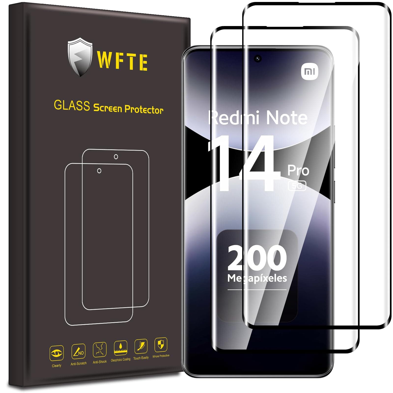 2-Pack Screen Protector for Xiaomi Redmi Note 14 Pro 5G/14 Pro Plus/14 Pro+/Poco X7 5G 3D Full Coverage Tempered Glass,Anti-Scratch,High Transparency,Bubble-Free,Fingerprint Compatible