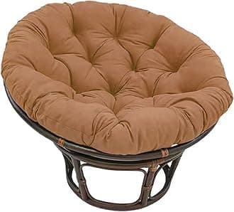 Large Round Papasan Chair Cushion, Thick Outdoor Rocking Chair Cushion, Rattan Hanging Basket Cushion, Egg Nest Replacement Pad(Coffee,60 * 60cm)