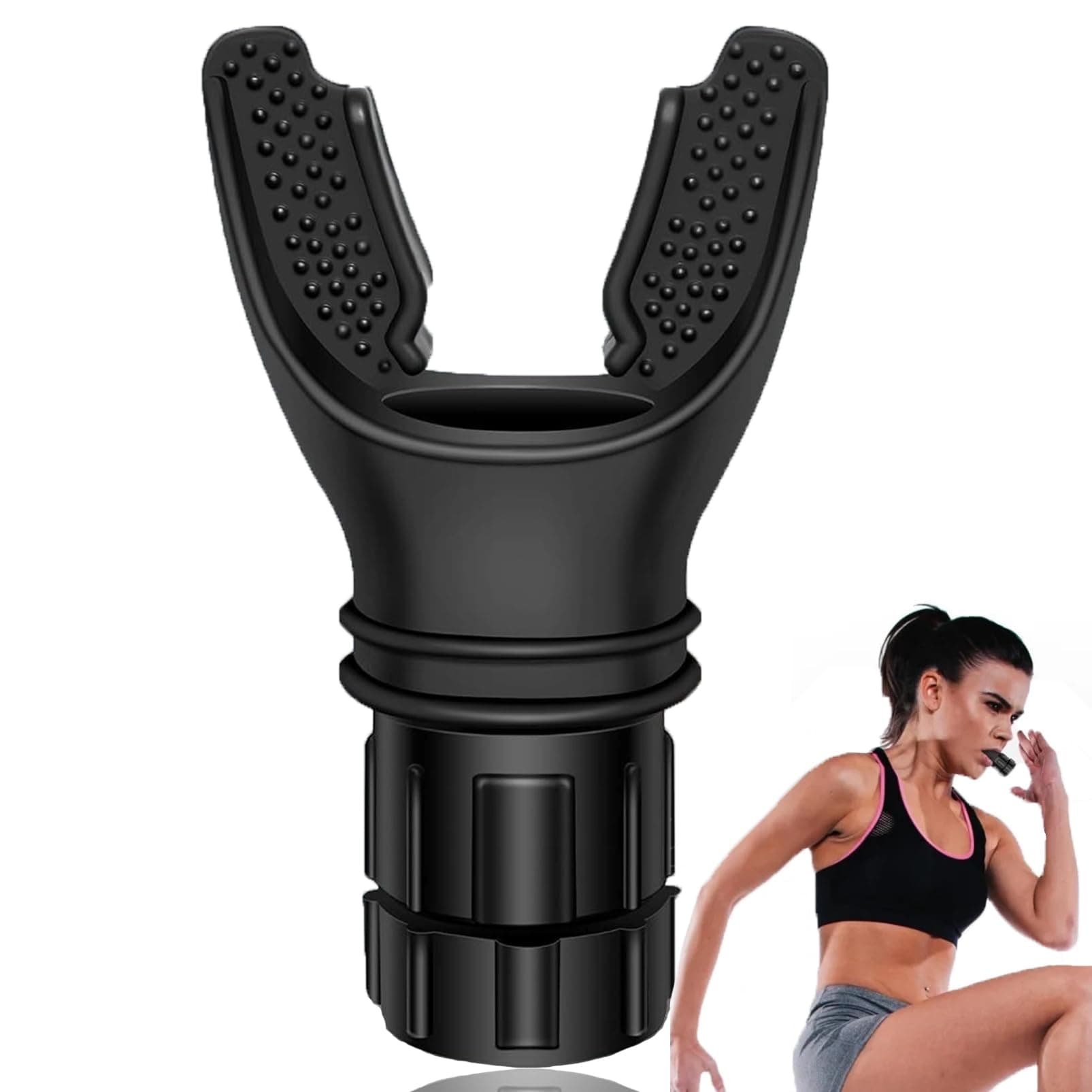 Breathing Exerciser Trainer, Lung Exerciser Breathing Trainer, Adjust Resistance Improve Lung Capacity Handheld Expansion Training Tool, Lung Trainer Ideal for Fitness - Black