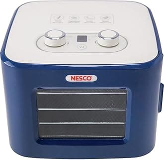 NESCO FD-41B Snackmaster Jr Food Dehydrator, for Beef Jerky, Fruit, Herbs, and Snacks, 4 Trays, Blue