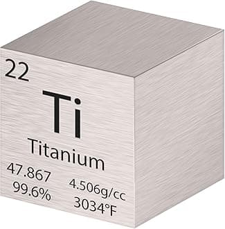 Cube Density Cubes High Density Element for Element Collections Lab Experiment Material Heavy Small Objects Experience(1 Inch,Titanium)