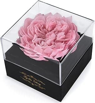 Fresh Cut Flower Preserved Peony for Women Mom Wife Girlfriend - Flower Gift Real Peony Decor for Mother's Day Valentine's Day Wedding Party Celebration Birthday Anniversary (Cherry Pink)