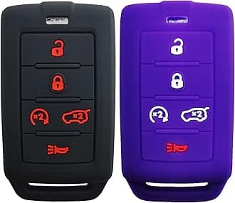 2X Coolbestda Rubber Key Fob Cover Case Keyless Entry Holder for 2021 2022 2023 2024 Jeep Grand Cherokee L Grand Wagoneer L Wagoneer Grand Cherokee L M3NWXFOB1