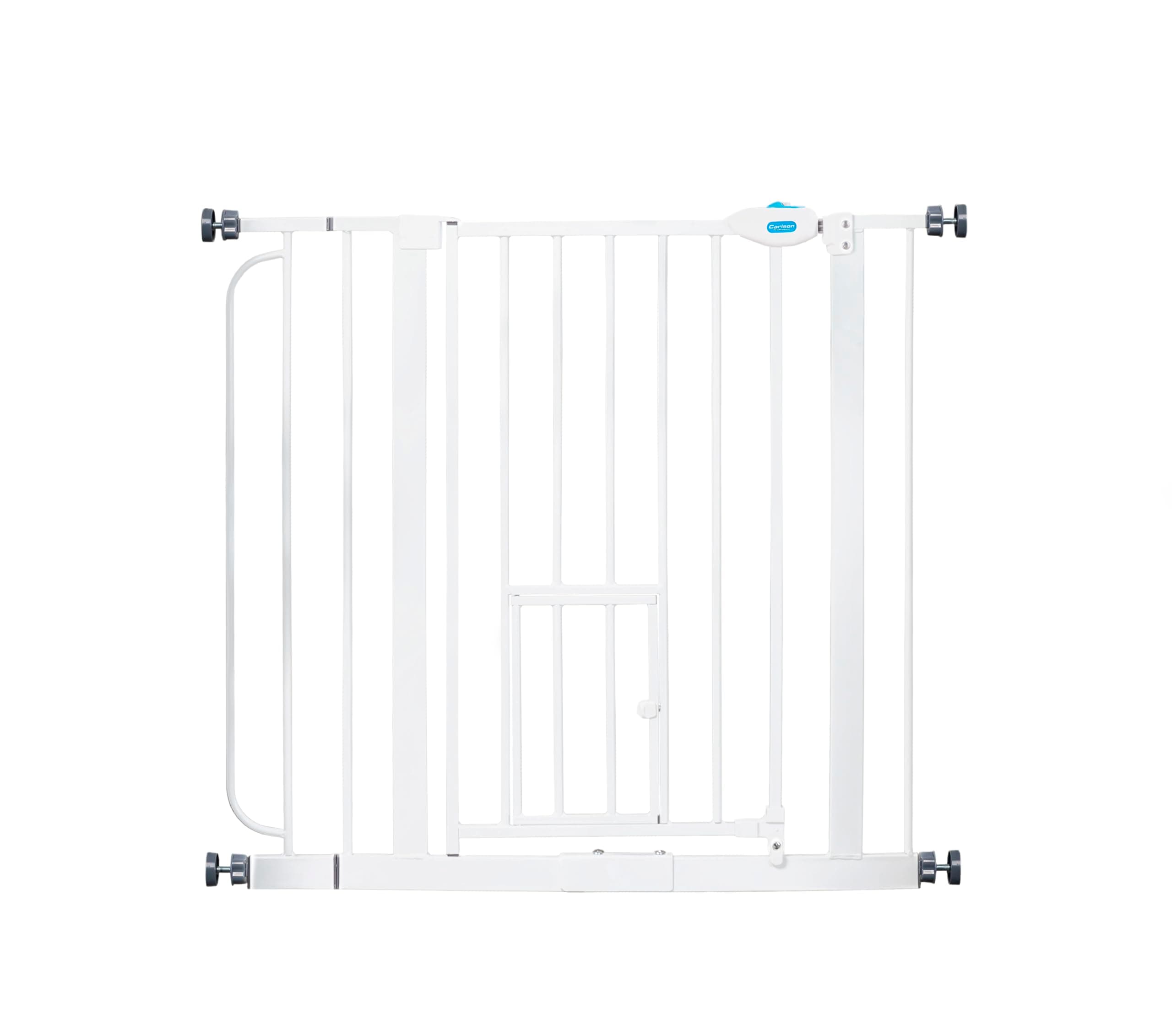 Extra Wide Walk Through Gate with Small Door, Includes 4-Inch Extension Kit, Pressure Mount Kit and Wall Mount Kit
