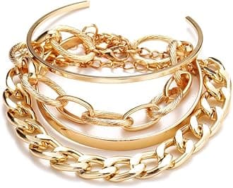 Latest Stylish Multilayer Gold Plated Bangle Bracelet for Women and Girls