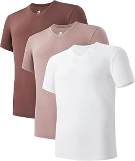 DAVID ARCHY Men's Undershirts Micro Modal Ultra Soft T-Shirts Stretch Moisture-Wicking Crewneck/V-Neck Tees for Men, 3-Pack