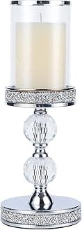 Candle Holders for Pillar Candle, Pillar Crystal Candle Holders, Candlesticks Holder for Wedding, Dining Coffee Table, Centerpieces , Home Decor CH00XM