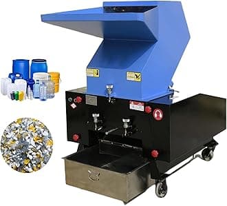 INTBUYING Plastic Shredder Grinder Recycling Machine 4KW Bottle Cans Crusher Granulator Carboard Chipper Pulverizer Machine Plastic Grinder Mill for PC/PVC/ABS/PET/EPS/PU/HDPE/Rubbler/Nylon 220V 3PH