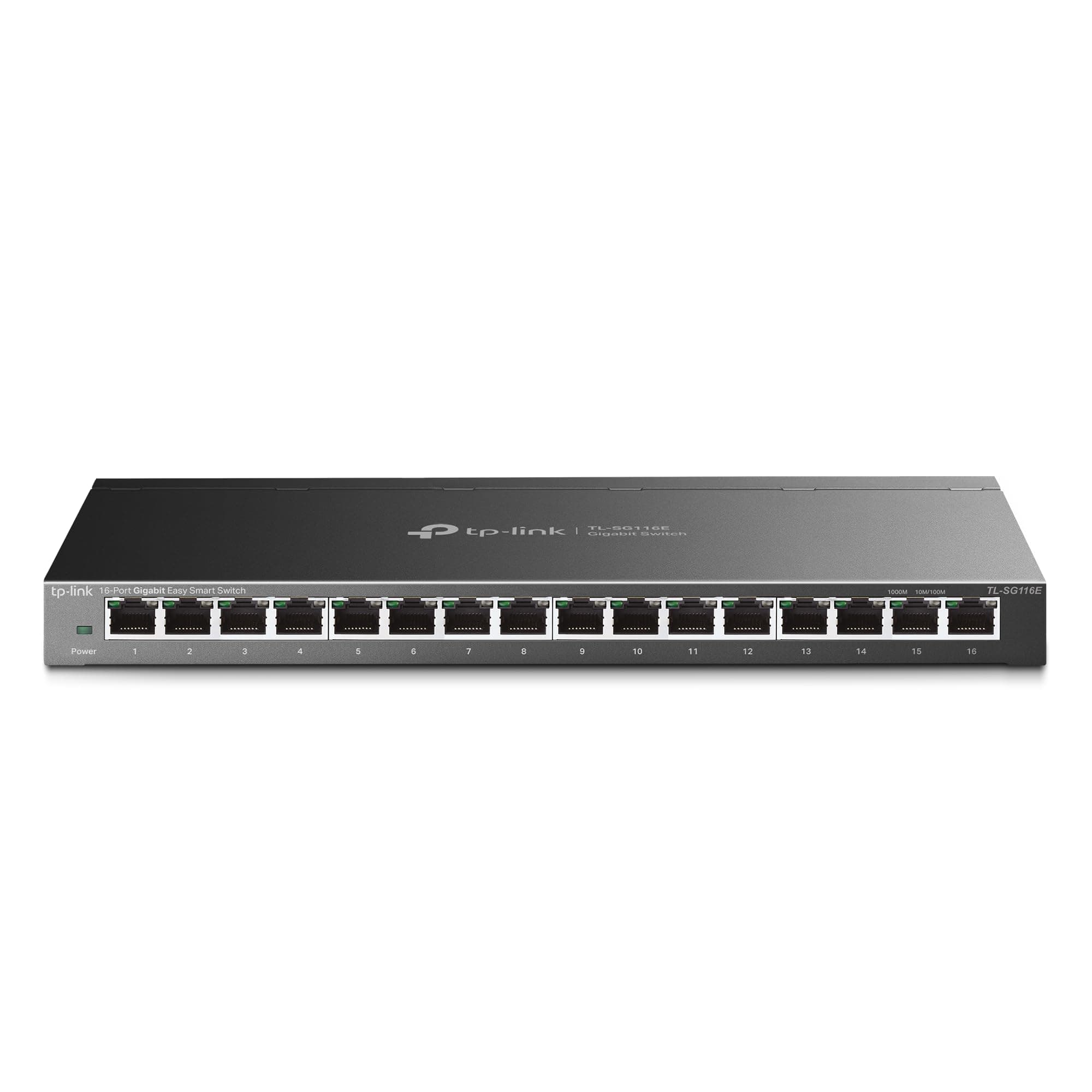 TP-Link 16 Port Gigabit Switch | Easy Smart Managed | Plug & Play | Limited Lifetime Protection | Desktop/Wall-Mount | Sturdy Metal w/ Shielded Ports | Support QoS, Vlan, IGMP and LAG (TL-SG116E)